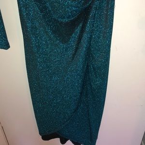 Unique vintage green glitter dress